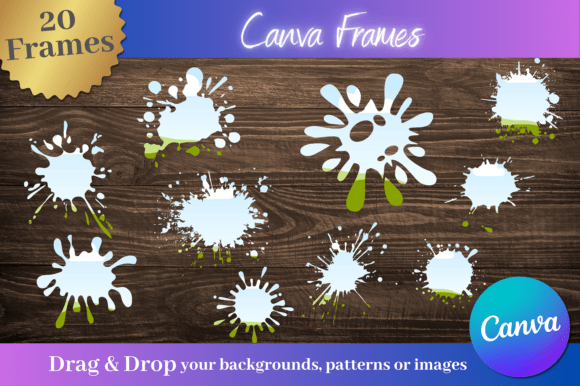 20 Paint Splatter Canva Frames for Creative Projects