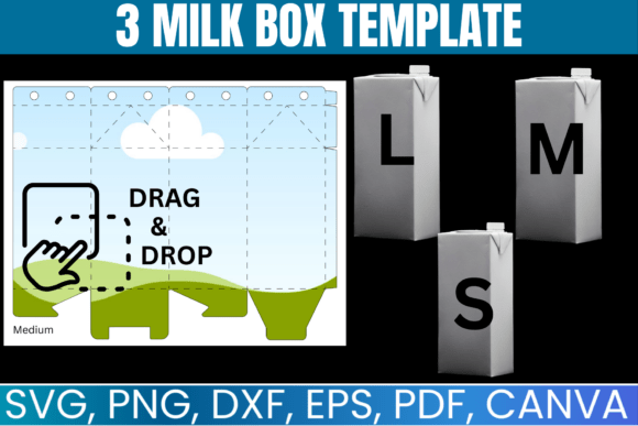 3 Milk Box Canva Template BUNDLE: Effortless DIY Packaging