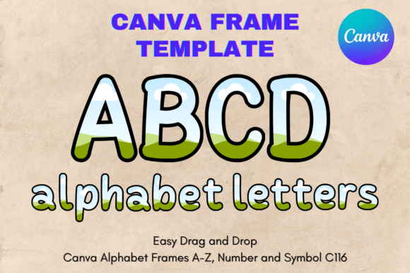 Canva Letters Frame Alphabet Template116: Unlock Custom Sublimation Designs