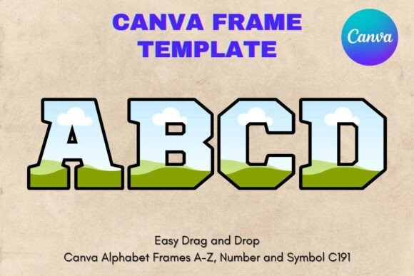 Canva Letters Frame Alphabet Template191: Your Design Shortcut