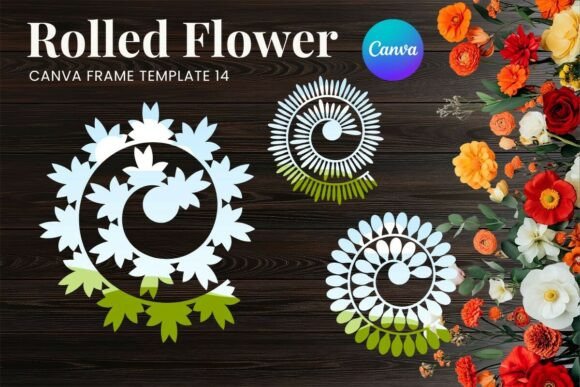 Creating Depth with Rolled Paper Flower Canva Frame_14