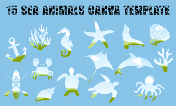 Dive Into Summer with the 15 Sea Animal Canva Template Summer Team