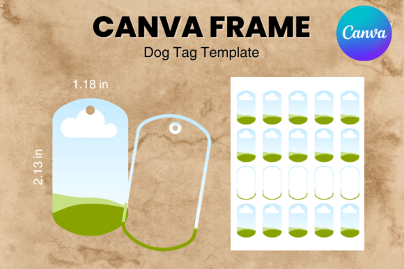 Dog Tag Canva Frame Template Pet Tag_2: A Creative Digital Asset