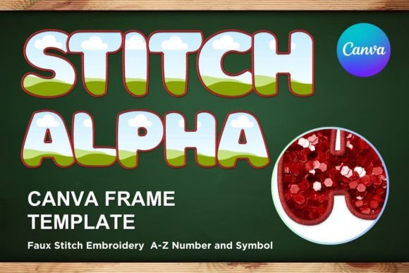 Faux Embroidery Canva Frame Letters_5: A Crafty Design Asset