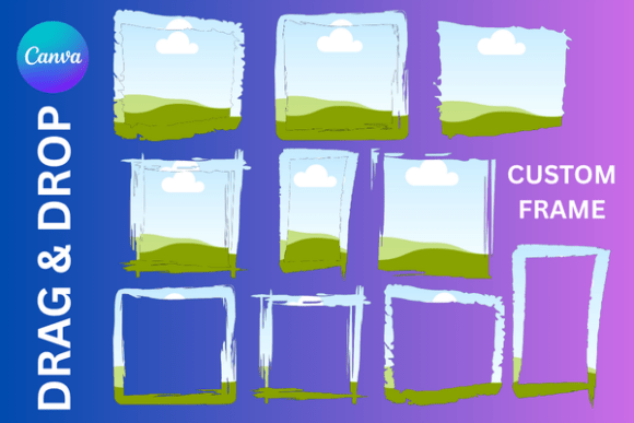 Grunge Brushstroke Custom Canva Frame: A Digital Design Asset