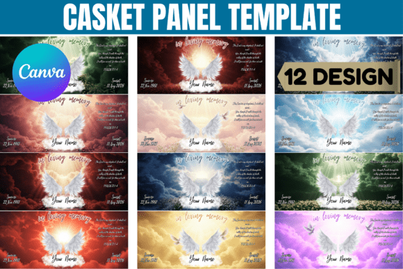 Honoring Memories: The Green Casket Panel Template Collection