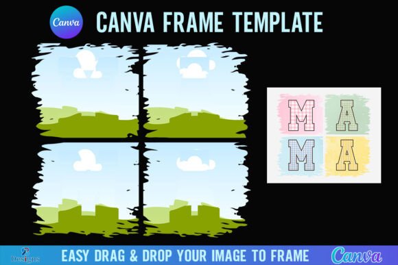 Mama Brushstroke Canva Frame Distressed