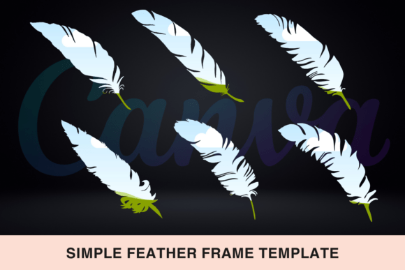 Simple Feather Canva Frame Template: A Natural Touch for Modern Designs