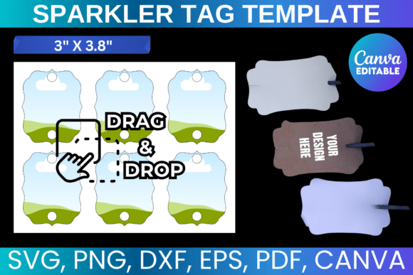 Sparkler Tag Template, Sparkler Tag SVG for Celebrations