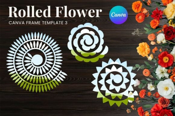 Stunning Rolled Paper Flower Canva Frame_3 Templates