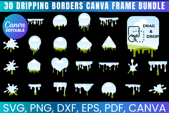 Unleash Edgy Style with the Dripping Borders Canva Frame Bundle