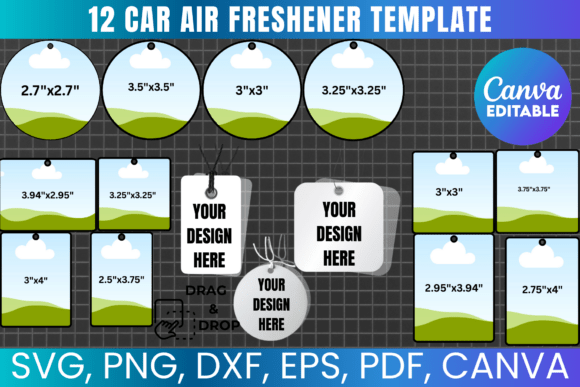Unlock Your Brand’s Signature Scent: 12 Car Air Freshener Template Bundle